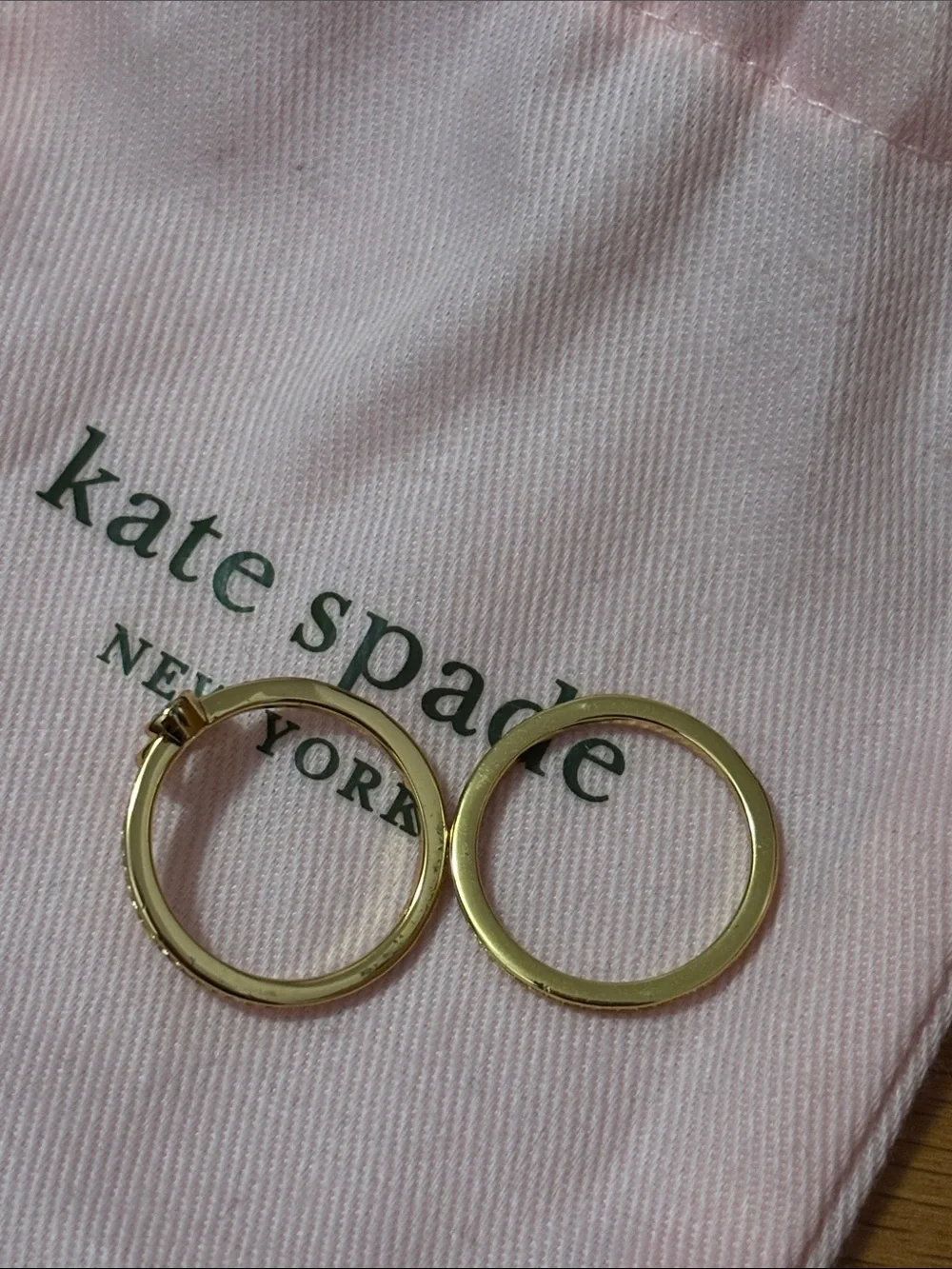 kate spade Gold Crystal Heart Stackable Ring